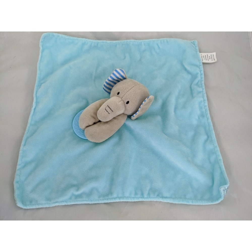 Forever Baby Teal Elephant Lovey Plush Security Blanket Stuffed Animal Toy